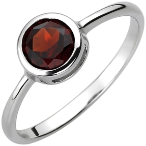 Solitär Ring aus 925 Silber mit Granat rot weinrot rund Fingerring Edelsteinring Solitär Ring aus 925 Silber mit Granat rot weinrot rund Fingerring Edelsteinring