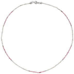 Halskette Collier aus Labradorit & Turmalin & Hämatin 45cm Edelsteinkette