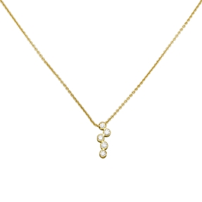 Halskette Collier aus 750 Gold Gelbgold mit 5 Diamanten Brillanten 0,05 ct. 45cm Halskette Collier aus 750 Gold Gelbgold mit 5 Diamanten Brillanten 0,05 ct. 45cm
