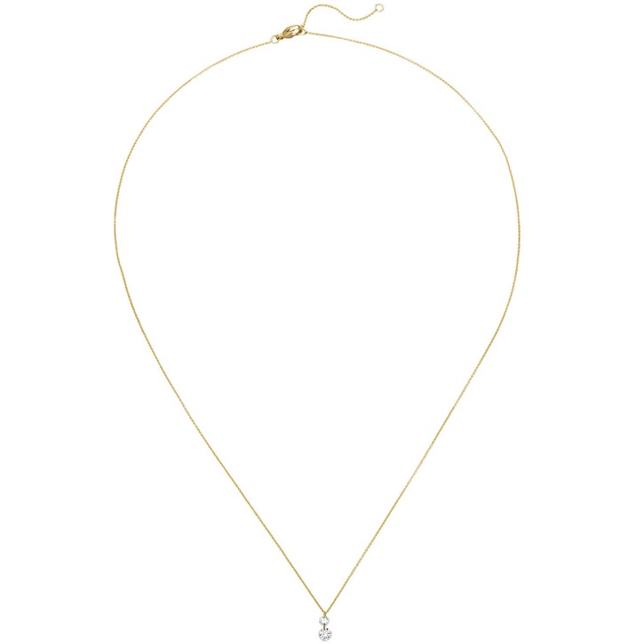 Collier 750 Gelbgold mit 2 Brillanten 0.21 Ct. 45cm