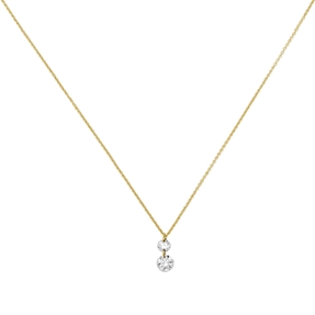 Halskette Collier aus 750 Gold Gelbgold mit 2 Diamanten Brillanten 0,21 ct. 45cm Halskette Collier aus 750 Gold Gelbgold mit 2 Diamanten Brillanten 0,21 ct. 45cm