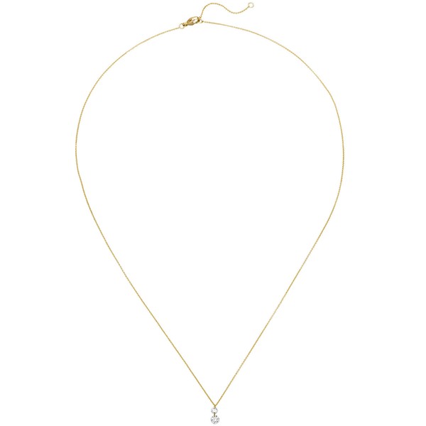 Collier 750 Gelbgold mit 2 Brillanten 0.21 Ct. 45cm