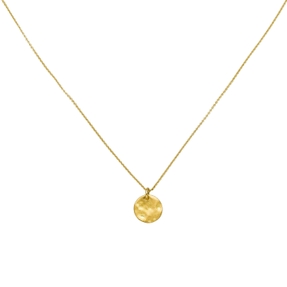 Rundankerkette Collier 750 Gold Gelbgold mit Anhänger rund matt gehämert 45cm Rundankerkette Collier 750 Gold Gelbgold mit Anhänger rund matt gehämert 45cm
