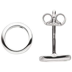 Paar Ohrstecker Kreise aus 925 Silber Ø 7,4mm Ohrringe Ohrschmuck schlicht