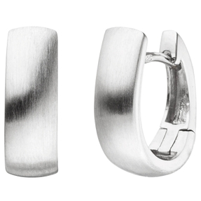 Paar Creolen 14,1x5,1mm aus 925 Silber mattiert oval schlicht Ohrringe Ohrschmuck Paar Creolen 14,1x5,1mm aus 925 Silber mattiert oval schlicht Ohrringe Ohrschmuck