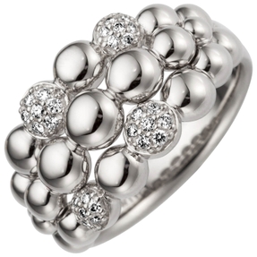 Ring aus 585 Gold Weißgold mit 28 Diamanten Brillanten 0,15ct TW/SI Fingerring