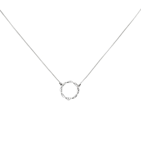 Halskette Kette Collier mit Anhänger Kreis gedreht 585 Gold Weißgold 42cm Halskette Kette Collier mit Anhänger Kreis gedreht 585 Gold Weißgold 42cm