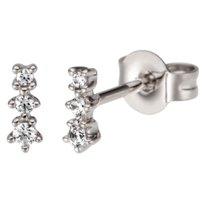 Kleine Ohrstecker aus 585 Gold Weißgold mit 6 Diamanten Brillanten Ohrringe Kleine Ohrstecker aus 585 Gold Weißgold mit 6 Diamanten Brillanten Ohrringe