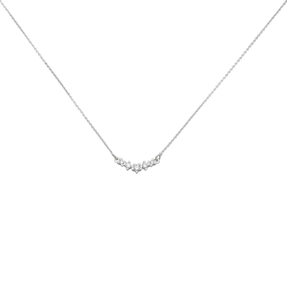 Collier Halskette mit Anhänger 585 Gold Weißgold 5 Diamanten Brillanten 42cm Collier Halskette mit Anhänger 585 Gold Weißgold 5 Diamanten Brillanten 42cm