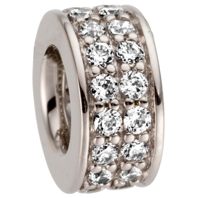 Anhänger aus 585 Gold Weißgold mit 32 Diamanten Brillanten 0,25ct. Rund Ø 7,5mm