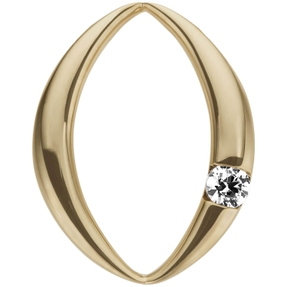 Anhänger aus 585 Gold Gelbgold mit Diamant Brillant 0,07ct. Halsschmuck oval Anhänger aus 585 Gold Gelbgold mit Diamant Brillant 0,07ct. Halsschmuck oval