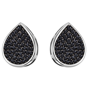 Ohrstecker Tropfen aus 925 Silber mit 56 Zirkonia schwarz Ohrringe Ohrschmuck Ohrstecker Tropfen aus 925 Silber mit 56 Zirkonia schwarz Ohrringe Ohrschmuck