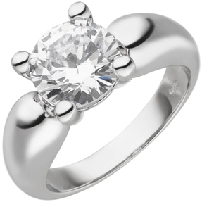 Solitär Ring aus 925 Silber mit Zirkonia weiß Damenring Fingerring Silberring