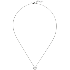 Halskette Collier Kette mit Anhänger aus 925 Silber mit Zirkonia weiß 45cm Damen