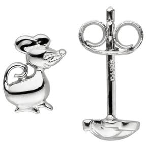 Paar Ohrstecker Maus Mäuse aus 925 Silber Ohrringe Ohrschmuck für Kinder