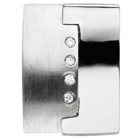 Anhänger 950 Platin teilmattiert mit 4 Brillanten 0,03ct. Halschmuck rechteckig Anhänger 950 Platin teilmattiert mit 4 Brillanten 0,03ct. Halschmuck rechteckig