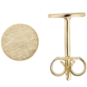 Ohrstecker Plättchen rund Ø5,9mm 333 Gold Gelbgold Ohrschmuck eismatt flach Ohrstecker Plättchen rund Ø5,9mm 333 Gold Gelbgold Ohrschmuck eismatt flach