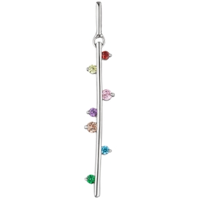 Anhänger aus 925 Silber Stäbchen mit 7 Zirkonia multicolor bunt Halsschmuck