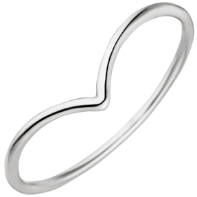 Schmaler Ring aus 585 Gold Weißgold 1,3mm glänzend Fingerring Goldring für Damen