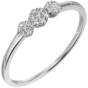 Ring aus 585 Gold Weißgold mit 21 Diamanten Brillanten 0,13 Ct. Fingerring Damen