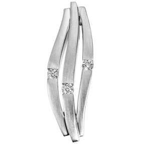 Anhänger aus 585 Gold Weißgold teil-mattiert 3 Diamanten Brillanten 0,1 Ct. Anhänger aus 585 Gold Weißgold teil-mattiert 3 Diamanten Brillanten 0,1 Ct.