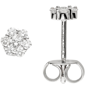 Ohrstecker aus 585 Gold Weißgold mit 14 Diamanten Brillanten 0,28 Ct. Ohrschmuck Ohrstecker aus 585 Gold Weißgold mit 14 Diamanten Brillanten 0,28 Ct. Ohrschmuck
