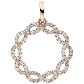 Anhänger aus 585 Gold Rotgold mit 90 Diamanten Brillanten 0,41ct. Halsschmuck Anhänger aus 585 Gold Rotgold mit 90 Diamanten Brillanten 0,41ct. Halsschmuck