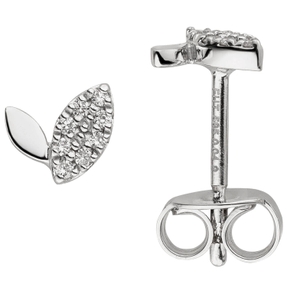 Ohrstecker aus 585 Gold Weißgold mit 16 Diamanten Brillanten Ohrringe Ohrschmuck