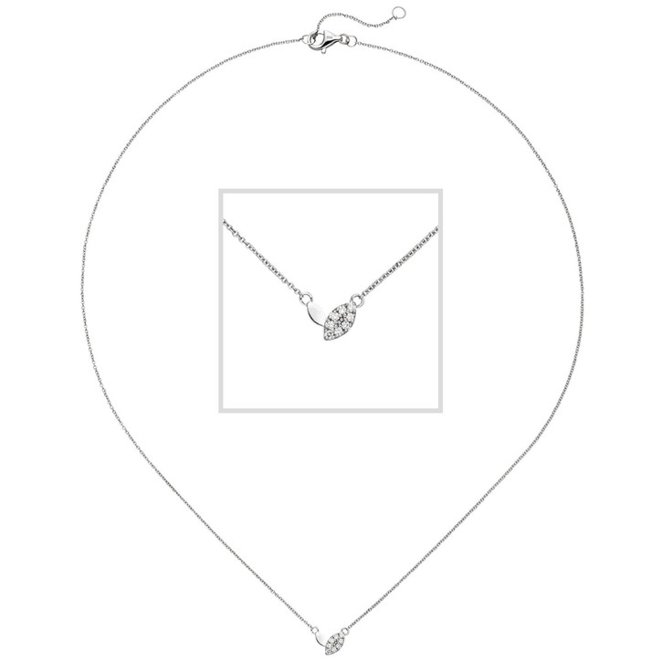 Collier aus 585 Weißgold mit 8 Brillanten