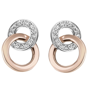 Ohrstecker aus 925 Silber bicolor vergoldet mit 36 Zirkonia Ohrringe Ohrschmuck Ohrstecker aus 925 Silber bicolor vergoldet mit 36 Zirkonia Ohrringe Ohrschmuck