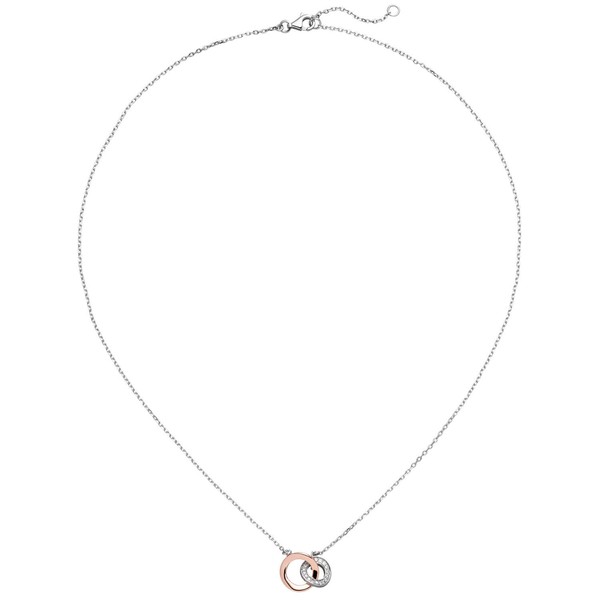Collier mit Anhänger 925 Silber mit 18 Zirkonia