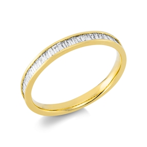 Halb-Memoire Ring 750 Gelbgold 32 Diamanten Baguette-Schliff 0,28ct TW-SI B:2,7mm Halb-Memoire Ring 750 Gelbgold 32 Diamanten Baguette-Schliff 0,28ct TW-SI B:2,7mm