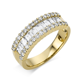 Ring aus 750 Gold Gelbgold 40 Diamanten 1,3ct TW-VSI B:6,7mm