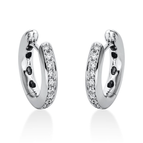 Creolen aus 750 Gold Weißgold 20 Brillanten 0,24ct TW-VSI 14,5x2,8mm