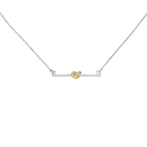 Collier Halskette Knoten 925 Silber bicolor vergoldet rhodiniert 42-45cm Damen