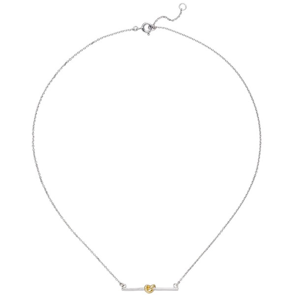 Collier Halskette Knoten 925 Silber bicolor vergoldet