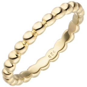 Ring Kugel Kügelchen aus 925 Silber vergoldet Kugelring Fingerring für Damen