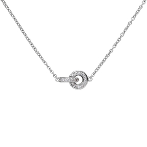 Collier Halskette aus 925 Silber rhodiniert mit 20 Zirkonia 42-45cm Halsschmuck Collier Halskette aus 925 Silber rhodiniert mit 20 Zirkonia 42-45cm Halsschmuck