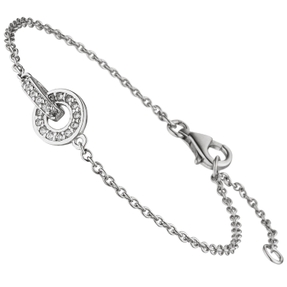 Armband Armkette aus 925 Silber rhodiniert 20 Zirkonia weiß 17-20cm Armschmuck Armband Armkette aus 925 Silber rhodiniert 20 Zirkonia weiß 17-20cm Armschmuck