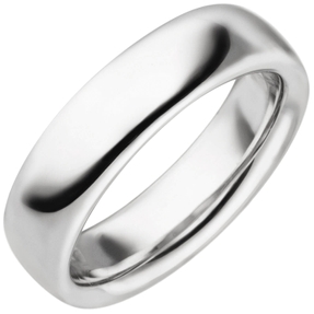 Schlichter Ring aus 925 Silber rhodiniert B: 5,7mm Fingerring Silberring Unisex Schlichter Ring aus 925 Silber rhodiniert B: 5,7mm Fingerring Silberring Unisex
