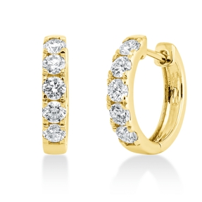 Creolen aus 750 Gold Gelbgold 10 Brillanten 0,89ct TW-SI 14,7x3mm