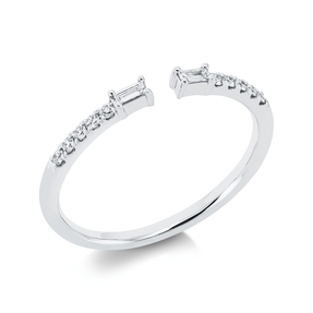 Ring aus 750 Gold Weißgold 12 Diamanten 0,14ct TW-SI B:1,8mm