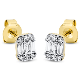 Ohrstecker aus 750 Gold gelb/weiß 18 Diamanten 0,41ct TW-SI 6,6x4,9mm