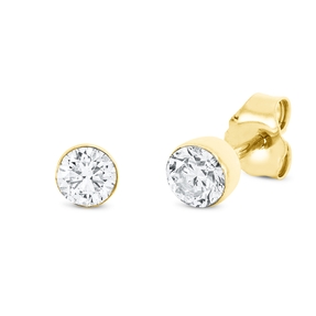 Solitaire Ohrstecker aus 750 Gold Gelbgold 2 Brillanten 0,6ct TW-SI