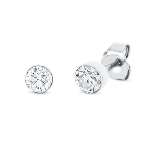Solitaire Ohrstecker aus 750 Gold Weißgold 2 Brillanten 0,6ct TW-SI