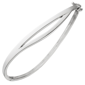 Armreif Armband aus 925 Silber rhodiniert oval Armschmuck für Damen