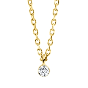 Solitaire Collier aus 750 Gold Gelbgold Brillant 0,05ct TW-SI L:45cm