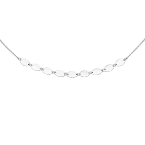 Halskette Collier aus 925 Silber rhodiniert spitzovale Plättchen 42-45cm Damen Halskette Collier aus 925 Silber rhodiniert spitzovale Plättchen 42-45cm Damen