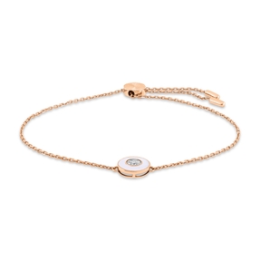 Armband aus 750 Gold Rotgold Emaille weiß Brillant 0,21ct TW-SI L:16,5cm