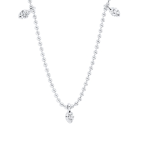 Collier aus 750 Gold Weißgold 5 Brillanten 0,16ct TW-SI L:46cm